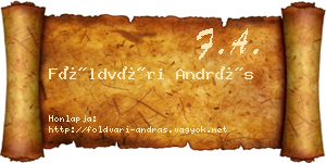 Földvári András névjegykártya