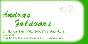 andras foldvari business card